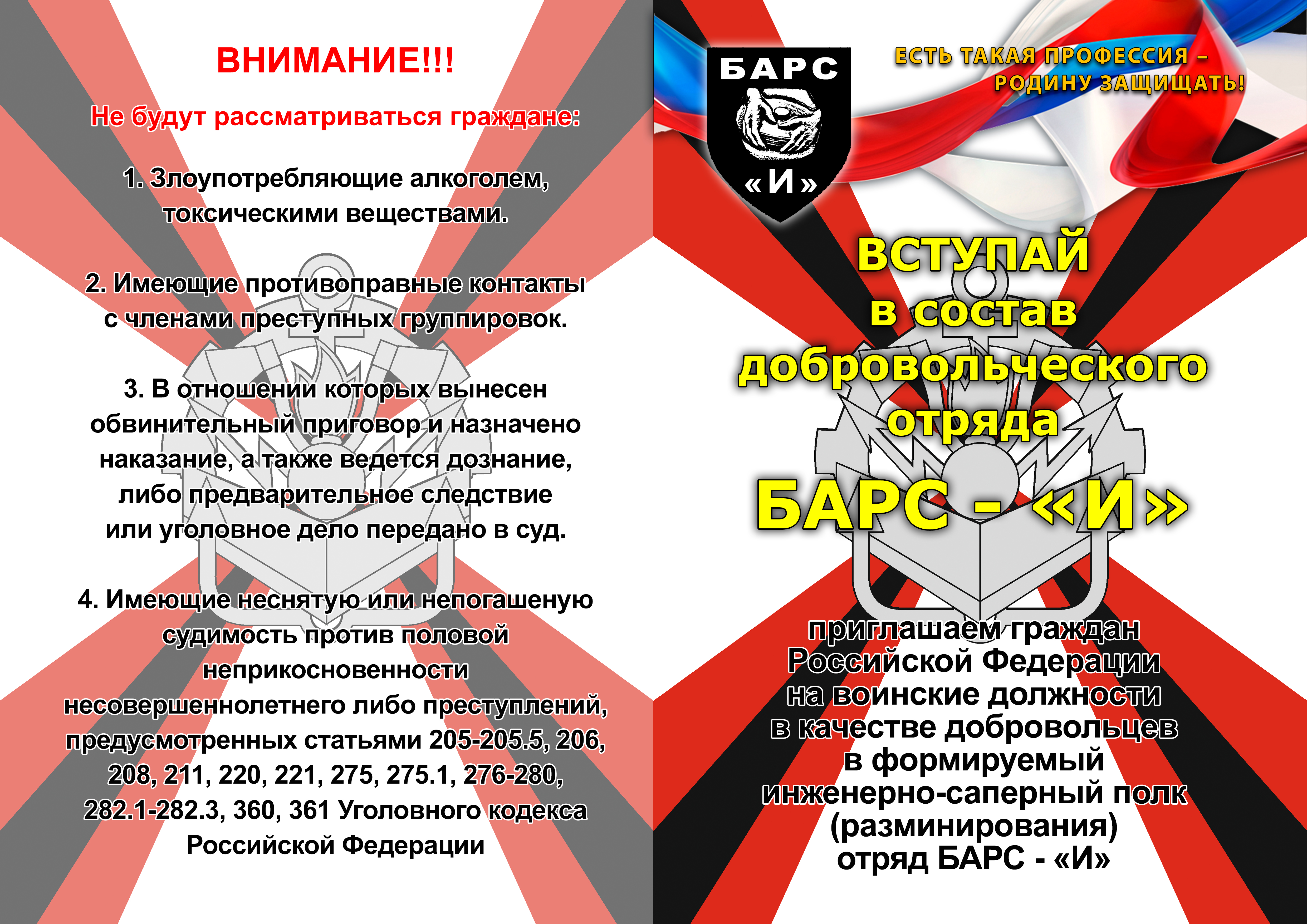 ДОБРОВОЛЬЧЕСКИЙ ОТРЯД «БАРС – И».